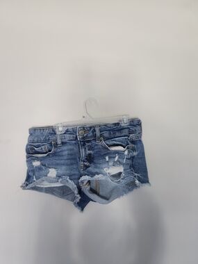 Aeropostale Women's Blue Distressed Denim Cutoff Shorts